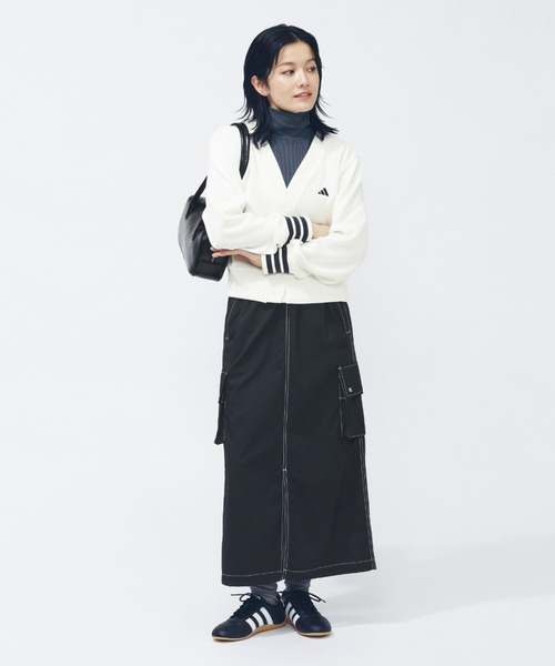 adidas(アディダス)の「【別注】アディダス adidas デニムライク ストレッチ ウーブン ルーズフィット カーゴスカート 限定コラボ(スカート・レディース・ブラック/ネイビー・S/M/L/XL)」の15枚目の写真
