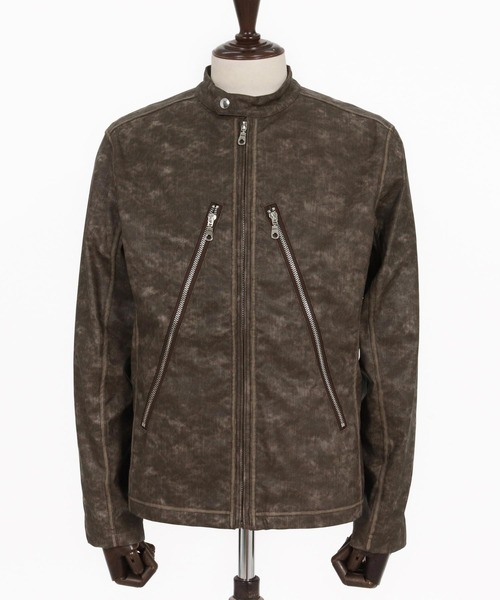 CAMBIO（カンビオ）の「mj11217-合成皮革デニムライクシングルライダース ジャケット(HLCM0204)（ライダースジャケット・メンズ・ブラウン/ブルー/ブラック・S/M/L）」の22枚目の写真