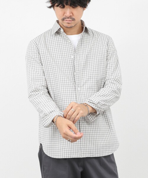 NOLLEY’S(ノーリーズ)の「ダブルワッシャー タイプライター レギュラーカラーシャツ 25AW(シャツ/ブラウス・メンズ・ホワイト系その他/グリーン系その他/ブルー系その他・L/M/S/XL)」の2枚目の写真