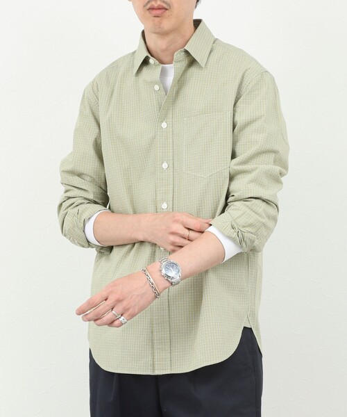 NOLLEY’S(ノーリーズ)の「ダブルワッシャー タイプライター レギュラーカラーシャツ 25AW(シャツ/ブラウス・メンズ・ホワイト系その他/グリーン系その他/ブルー系その他・L/M/S/XL)」の3枚目の写真