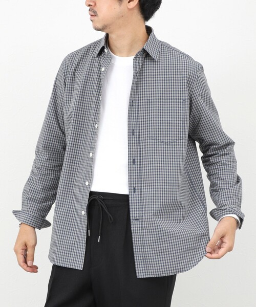 NOLLEY’S(ノーリーズ)の「ダブルワッシャー タイプライター レギュラーカラーシャツ 25AW(シャツ/ブラウス・メンズ・ホワイト系その他/グリーン系その他/ブルー系その他・L/M/S/XL)」の1枚目の写真
