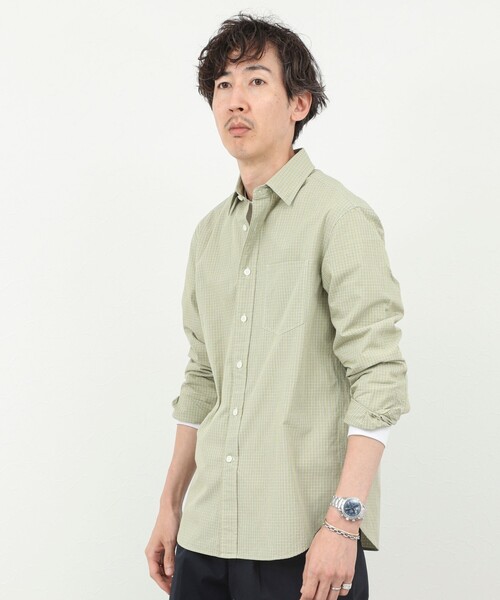 NOLLEY’S(ノーリーズ)の「ダブルワッシャー タイプライター レギュラーカラーシャツ 25AW(シャツ/ブラウス・メンズ・ホワイト系その他/グリーン系その他/ブルー系その他・L/M/S/XL)」の5枚目の写真