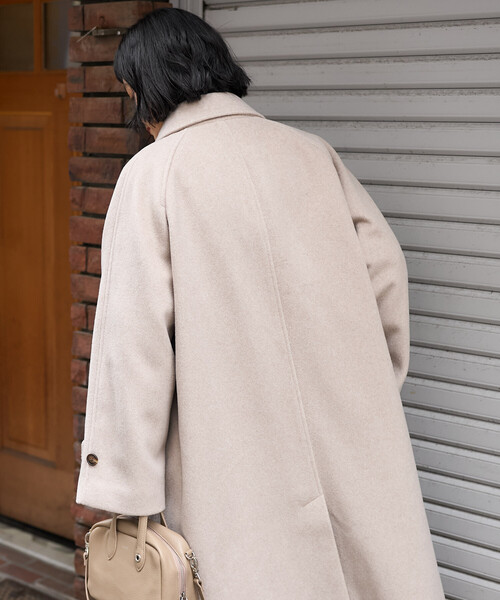 FREAK'S STORE（フリークスストア）の「＜低身長サイズあり＞ビーバーロングコート/ステンカラーコート（ステンカラーコート・レディース・ブラック/ブラウン/ベージュ・ﾌﾘ-/SMALL）」の10枚目の写真