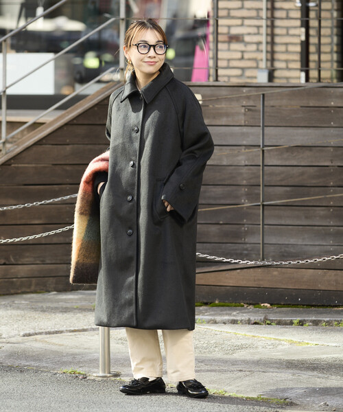 低身長サイズあり＞ビーバーロングコート/ステンカラーコート（ステン