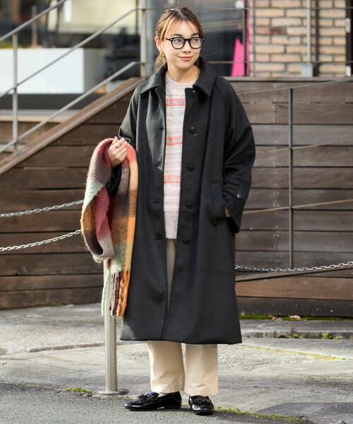 低身長サイズあり＞ビーバーロングコート/ステンカラーコート（ステン