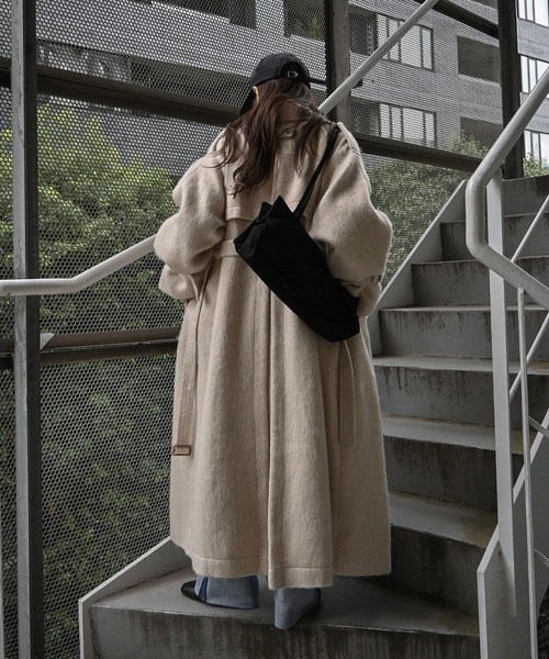 shaggy volume sleeve trench long coat（トレンチコート）｜WILLFULLY