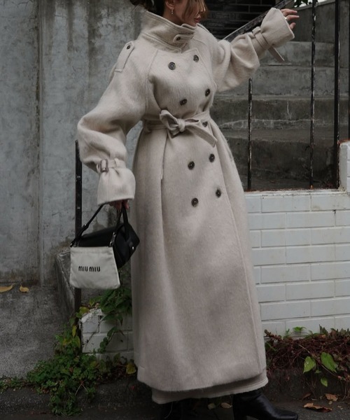 shaggy volume sleeve trench long coat（トレンチコート）｜WILLFULLY