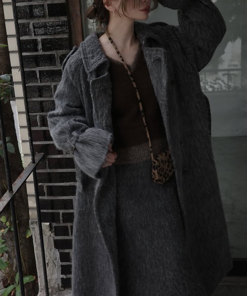 shaggy volume sleeve trench long coat（トレンチコート）｜WILLFULLY