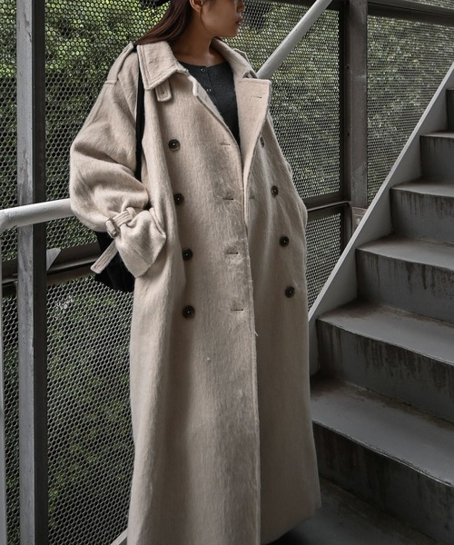 shaggy volume sleeve trench long coat（トレンチコート）｜WILLFULLY