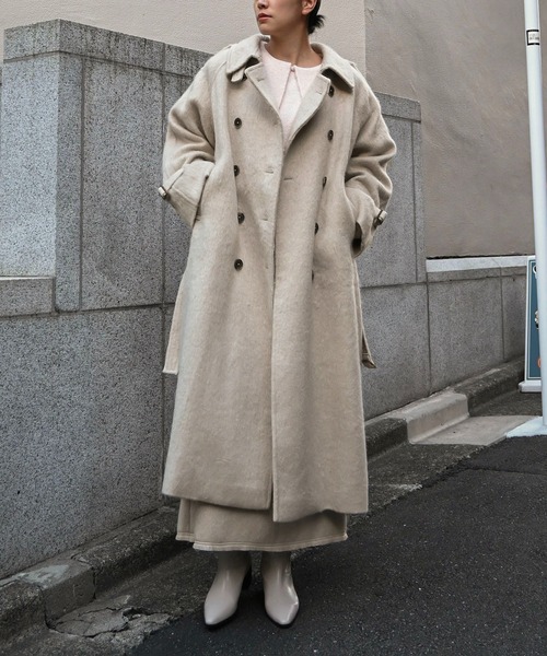 shaggy volume sleeve trench long coat（トレンチコート）｜WILLFULLY