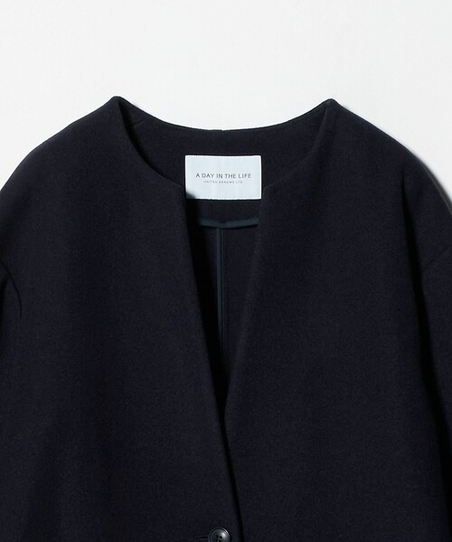 A DAY IN THE LIFE UNITED ARROWS(アデイインザライフユナイテッドアローズ)の「ニットメルトン キーネックコート <A DAY IN THE LIFE>(その他アウター・レディース・その他1/モカ/ネイビー/ライトグレー・FREE)」の12枚目の写真