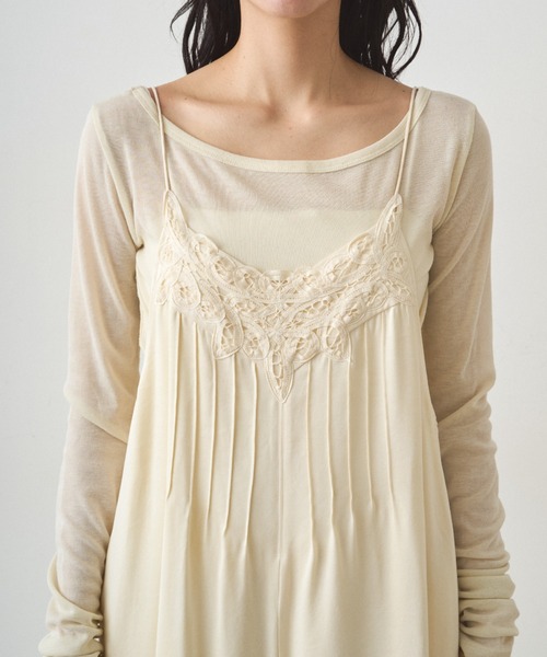 LOUNGEDRESS（ラウンジドレス）の「レースサテンキャミオールインワン（つなぎ/オールインワン・レディース・オフホワイト/ブラック・FREE）」の18枚目の写真