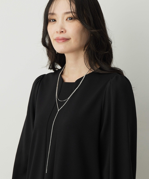 A/C DESIGN BY ALPHA CUBIC（エーシーデザインバイアルファキュービック）の「ラインストーンチェーン2連ネックレス（ネックレス・レディース・ゴールド/シルバー・フリー）」の5枚目の写真