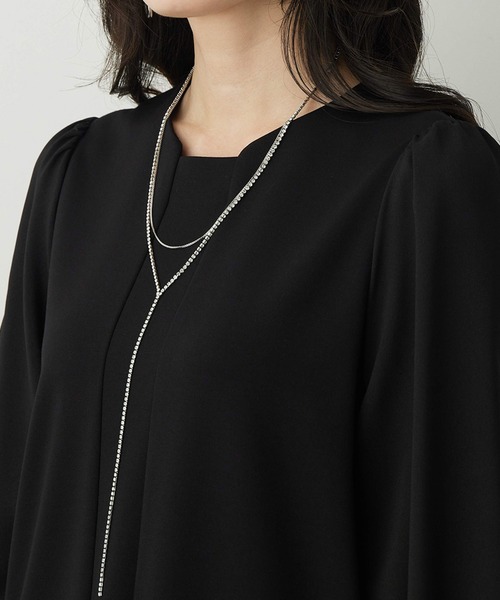 A/C DESIGN BY ALPHA CUBIC（エーシーデザインバイアルファキュービック）の「ラインストーンチェーン2連ネックレス（ネックレス・レディース・ゴールド/シルバー・フリー）」の2枚目の写真