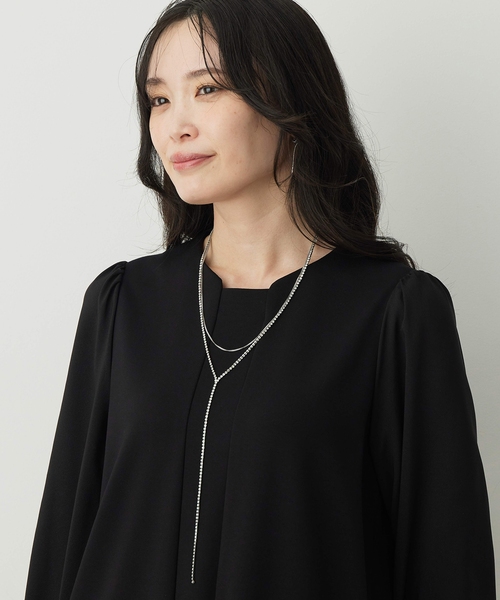 A/C DESIGN BY ALPHA CUBIC（エーシーデザインバイアルファキュービック）の「ラインストーンチェーン2連ネックレス（ネックレス・レディース・ゴールド/シルバー・フリー）」の17枚目の写真