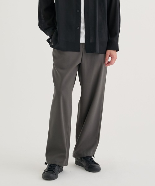 ATON（エイトン）の「ATON】BACK SATIN UTILITY PANTS／上品に穿けるワイドユーティリティパンツ（カーゴパンツ・メンズ・ブラック/カーキ・4/6/2）」の10枚目の写真