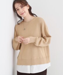 SHOO・LA・RUE | 【洗濯機可/毛玉になりにくい】一枚で簡単こなれ見え 裾フェイクレイヤード風ニット(ニット/セーター)