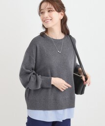 PERVERZE グレー系ストライプ ニットセーター ニット/セーター（グレー/灰色系・ストライプ柄）ファッション