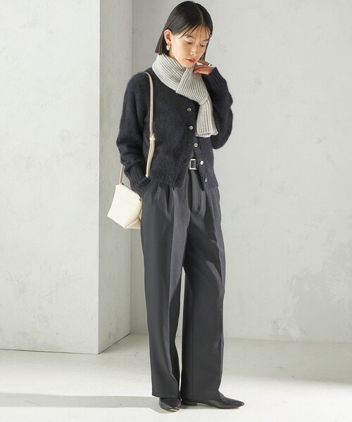 SHIPS（シップス）の「細幅 刺繍 ニット マフラー（マフラー・レディース・ライトグレー/オフホワイト/ライトグリーン・ONE SIZE）」の14枚目の写真