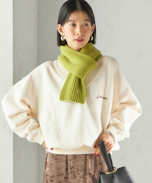 SHIPS（シップス）の「細幅 刺繍 ニット マフラー（マフラー・レディース・ライトグレー/オフホワイト/ライトグリーン・ONE SIZE）」の16枚目の写真
