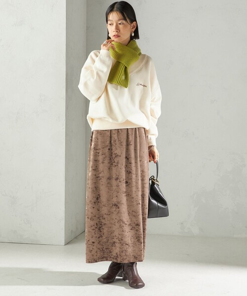 SHIPS（シップス）の「細幅 刺繍 ニット マフラー（マフラー・レディース・ライトグレー/オフホワイト/ライトグリーン・ONE SIZE）」の18枚目の写真