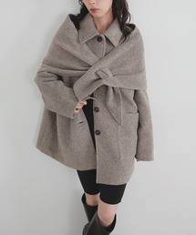 LIAN | ストールセットウールライクコート(ステンカラーコート)