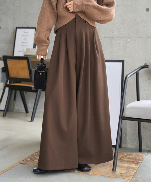 ウエストタックスーパーワイドパンツ（スラックス）｜KOBE LETTUCE