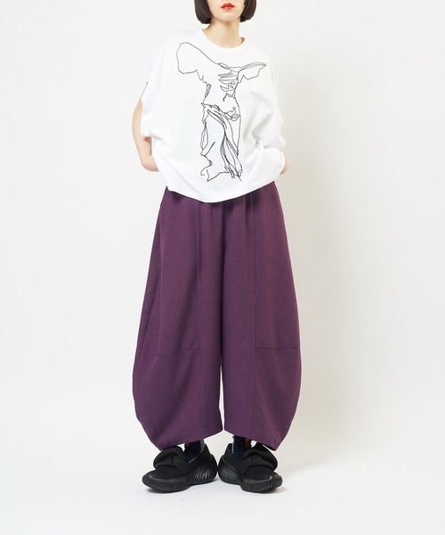 gomme（ゴム）の「バルーントロパンツ（その他パンツ・レディース・ブラック/チャコールグレー/パープル・MEDIUM）」の8枚目の写真