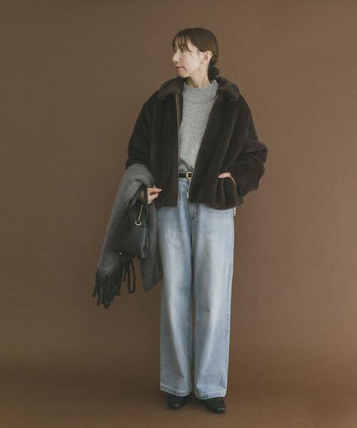 ITEMS URBANRESEARCH（アイテムズ アーバンリサーチ）の「ファージャケット（その他アウター・レディース・ライトベージュ/ブラウン・FREE）」の4枚目の写真