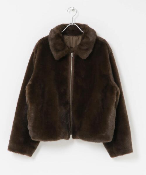 ITEMS URBANRESEARCH（アイテムズ アーバンリサーチ）の「ファージャケット（その他アウター・レディース・ライトベージュ/ブラウン・FREE）」の6枚目の写真