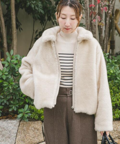 ITEMS URBANRESEARCH（アイテムズ アーバンリサーチ）の「ファージャケット（その他アウター・レディース・ライトベージュ/ブラウン・FREE）」の12枚目の写真