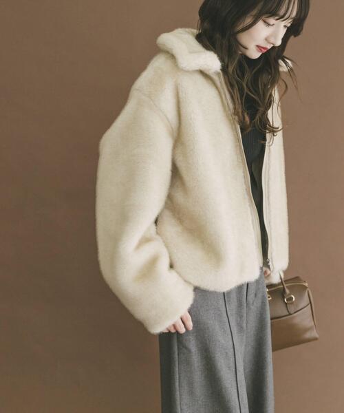 ITEMS URBANRESEARCH（アイテムズ アーバンリサーチ）の「ファージャケット（その他アウター・レディース・ライトベージュ/ブラウン・FREE）」の17枚目の写真