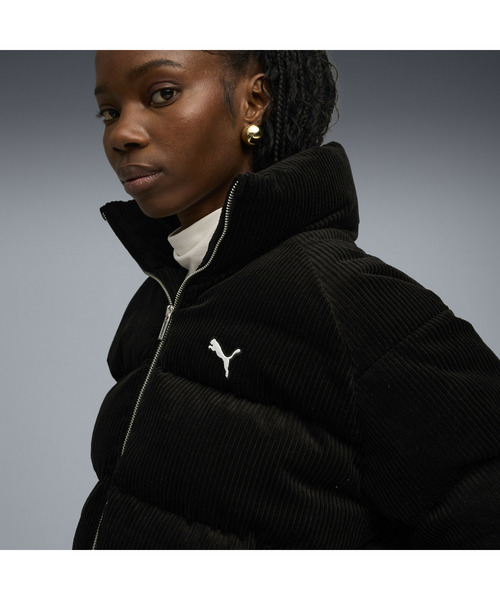 PUMA(プーマ)の「PUMA プーマ ウィメンズ ワードローブ ESS コーデュロイ パッファー ジャケ(ダウンジャケット/コート・レディース・ブラック/オフホワイト・LARGE/X-LARGE/SMALL/MEDIUM)」の9枚目の写真