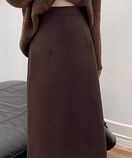 SallyLunn(サリーラン)の「ハイウエストミモレ丈スカート(スカート・レディース・ブラウン/ブラック/グレー・LARGE/MEDIUM)」の6枚目の写真