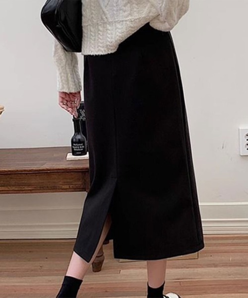 SallyLunn(サリーラン)の「ハイウエストミモレ丈スカート(スカート・レディース・ブラウン/ブラック/グレー・LARGE/MEDIUM)」の10枚目の写真