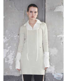 Kijun（キジュン）の「Square Half Zip-up Dress Melange Oatmeal Off-White（ワンピース）」