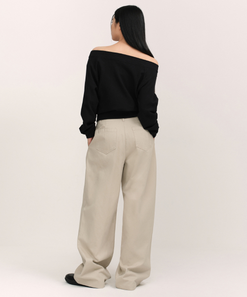 MUSINSA STANDARD WOMAN（ムシンサスタンダードウーマン）の「ウィメンズディープタックエクストラワイドチノパンツ[ライトベージュ]（その他パンツ・レディース・その他・30/24/26/28）」の3枚目の写真