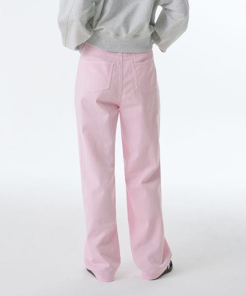 MUSINSA STANDARD WOMAN（ムシンサスタンダードウーマン）の「ウィメンズガーメントダイレギュラーフィットデニムパンツ[ライトピンク]（デニムパンツ・レディース・その他・30/24/25/26/27/28/29）」の2枚目の写真