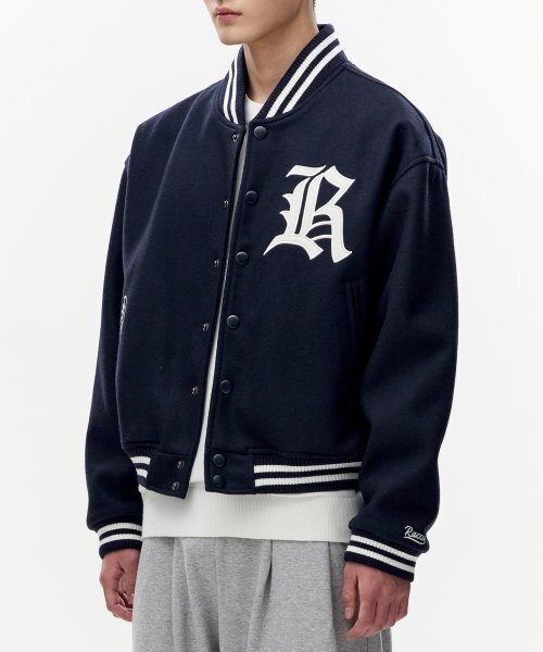 TAKEASY(テイクイージー)の「ウールクロップバシティジャケット(ライトネイビー)(スタジャン・メンズ・その他・SMALL/MEDIUM/LARGE)」の3枚目の写真