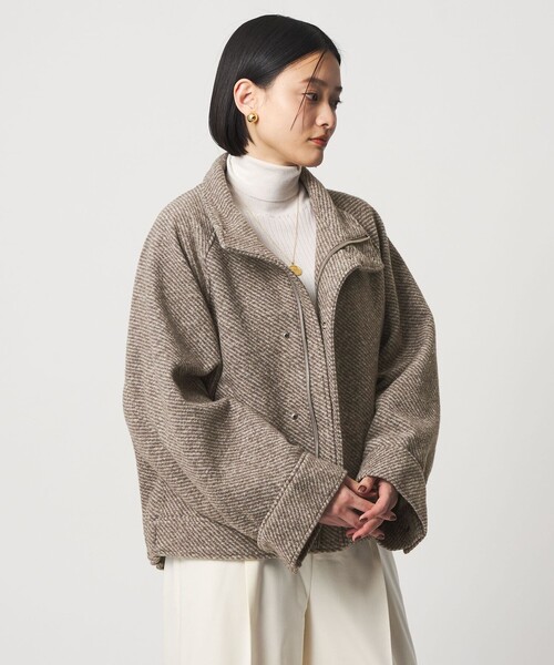 A DAY IN THE LIFE UNITED ARROWS(アデイインザライフユナイテッドアローズ)の「スライバー スタンドブルゾン <A DAY IN THE LIFE>(ブルゾン・レディース・モカ/ネイビー/グレー系・FREE)」の4枚目の写真