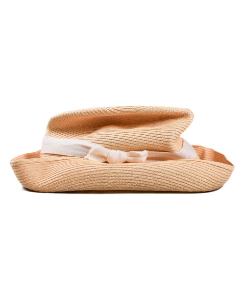 mature ha.（マチュア）の「【KS】【mature ha./マチュアーハ】グログラン リボン ペーパーブレード ボックスハット mbox-101（ハット・レディース・ブラウン/ホワイト・FREE）」の5枚目の写真