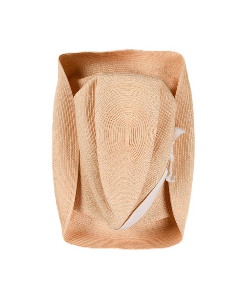 mature ha.（マチュア）の「【KS】【mature ha./マチュアーハ】グログラン リボン ペーパーブレード ボックスハット mbox-101（ハット・レディース・ブラウン/ホワイト・FREE）」の6枚目の写真