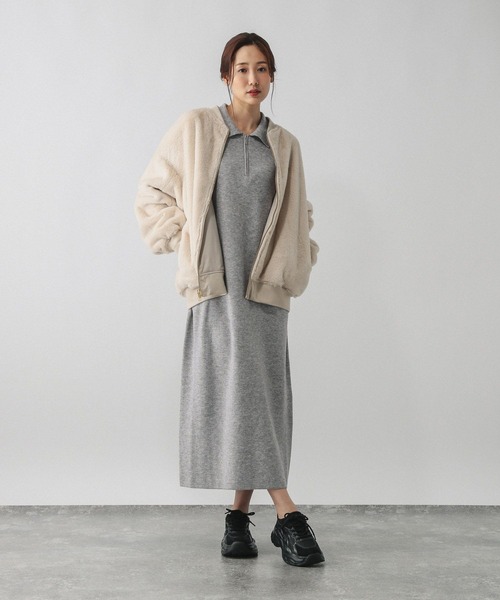 セール】ハーフZIPアゼニットワンピース/579499（ワンピース）｜GLOBAL