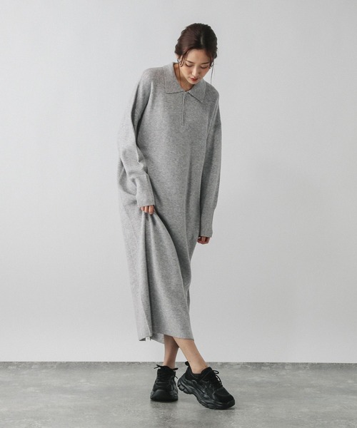 セール】ハーフZIPアゼニットワンピース/579499（ワンピース）｜GLOBAL