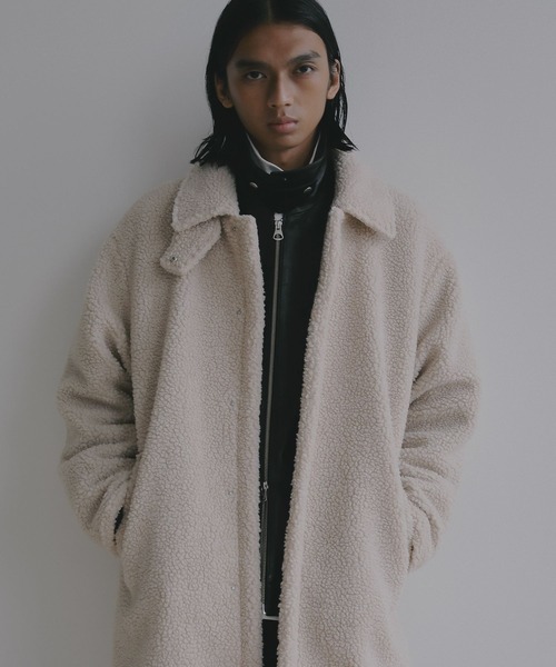 BAYFLOW(ベイフロー)の「【EF(エフ)】ボアバルコート(MEN)(ステンカラーコート・メンズ・ダークグレー/オフホワイト・MEDIUM/LARGE)」の5枚目の写真