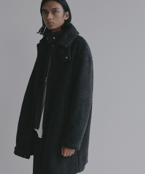 BAYFLOW(ベイフロー)の「【EF(エフ)】ボアバルコート(MEN)(ステンカラーコート・メンズ・ダークグレー/オフホワイト・MEDIUM/LARGE)」の8枚目の写真