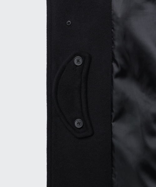 MUSINSA STANDARD（ムシンサスタンダード）の「カシミヤブレンドオーバーショルダーバルマカンコート[ブラック]（チェスターコート・メンズ・その他・MEDIUM/X-LARGE/LARGE/XX-LARGE）」の6枚目の写真