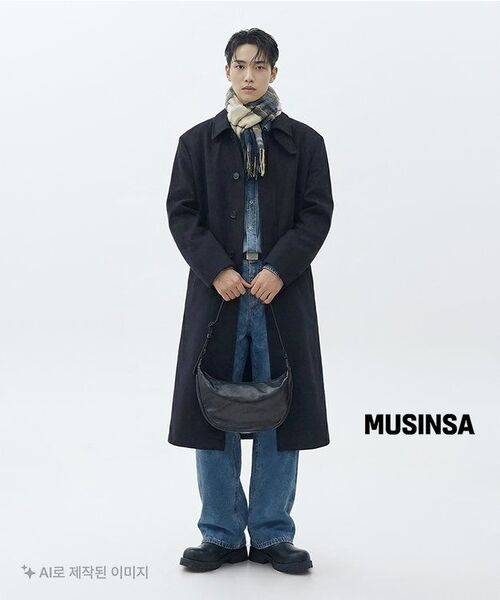 MUSINSA STANDARD（ムシンサスタンダード）の「カシミヤブレンドオーバーショルダーバルマカンコート[ブラック]（チェスターコート・メンズ・その他・MEDIUM/X-LARGE/LARGE/XX-LARGE）」の14枚目の写真