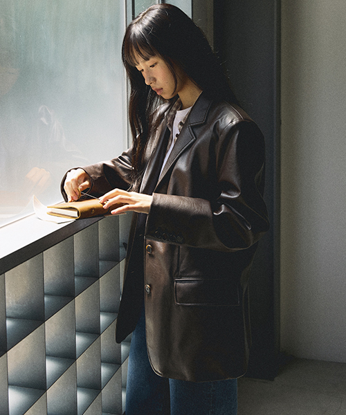 LINGSEOUL(リングソウル)の「leather single jacket-brown(ライダースジャケット・レディース・ブラウン・FREE)」の2枚目の写真