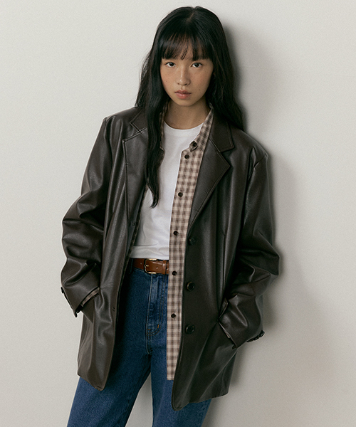 LINGSEOUL(リングソウル)の「leather single jacket-brown(ライダースジャケット・レディース・ブラウン・FREE)」の3枚目の写真